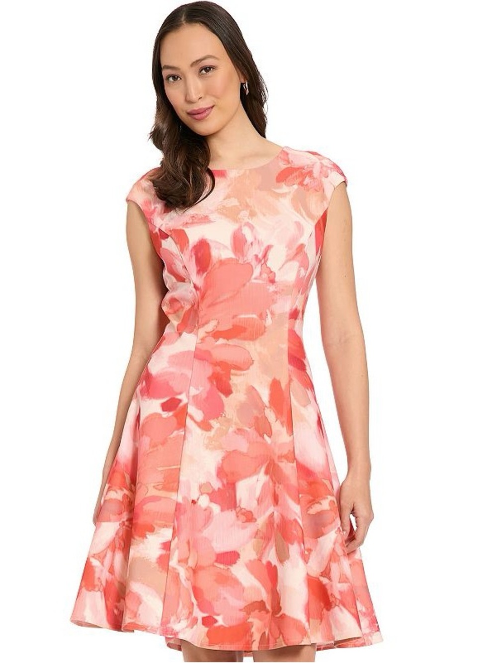 202M NWT London Times Plus Size Cap Sleeve Fit & Flare Dress - Size: 18W - Picture 1 of 11